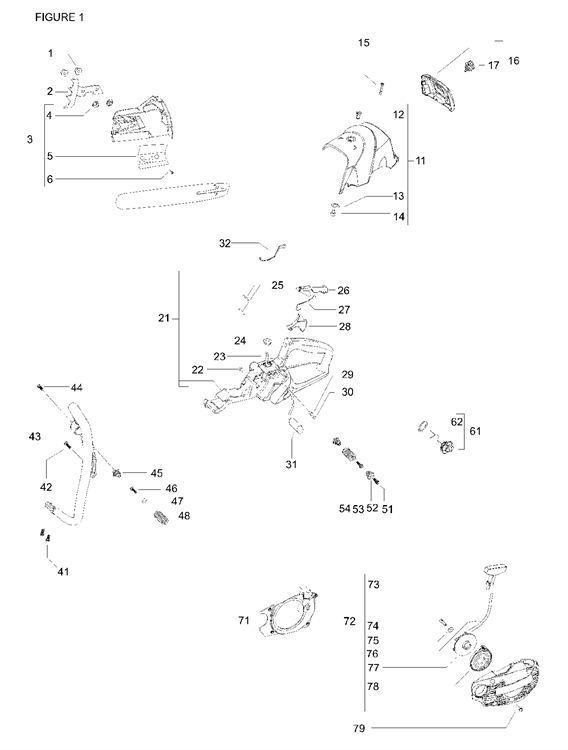 Partner 4700, 5000, 5300 (965193422) Chainsaw CHASSIS FRAME Spare Parts