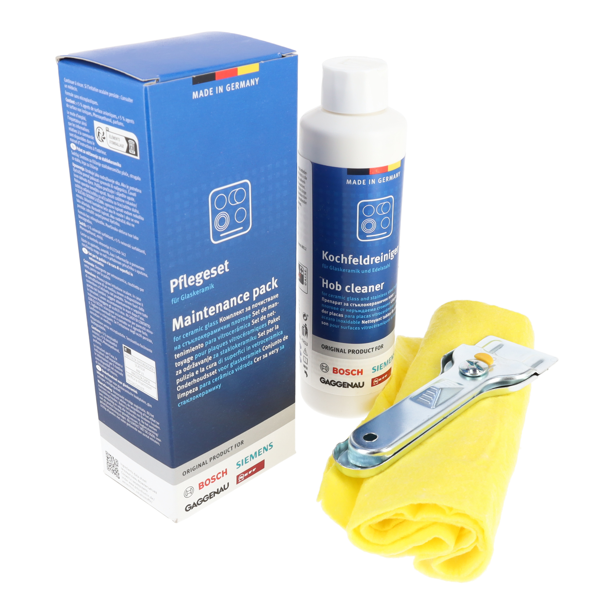 Bosch Oven Glass Ceramic Hob Cleaning Kit Fluid Cloth Part Number