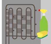 Regularly clean the condenser coils