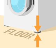 Keep the washing machine close to the floor