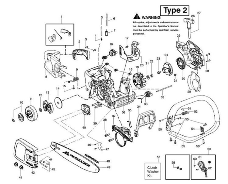 McCulloch MAC 7-40, MAC 740 (952802125) Chainsaw CHASSIS ... john deere 820 ignition wiring diagram 