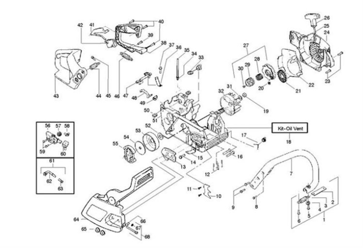 Partner PARTNER 20 X (966037502) Chainsaw CHASSIS & ENCLOSURES Spare Parts Diagram