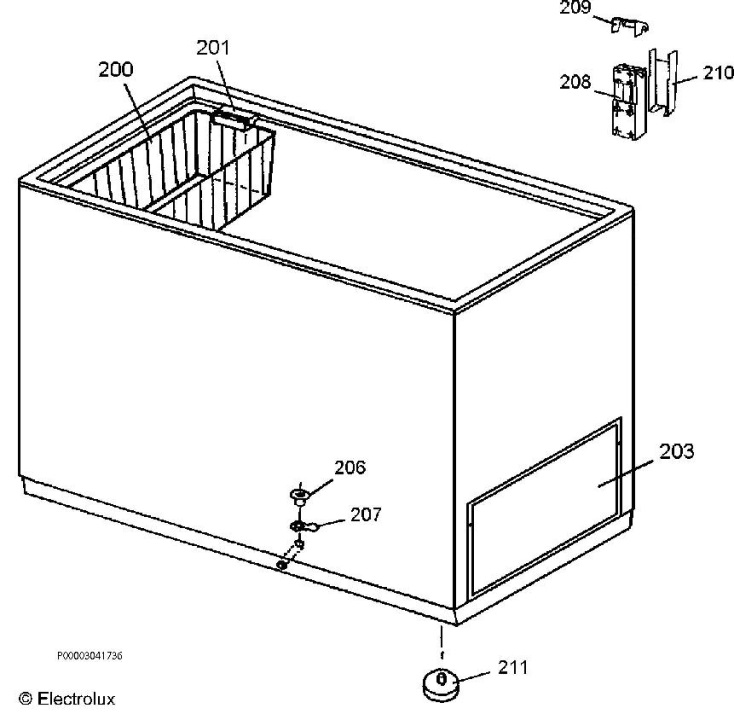 Zanussi ZFC21400WA (92067264300) Fridge & Freezer Housing Spare Parts