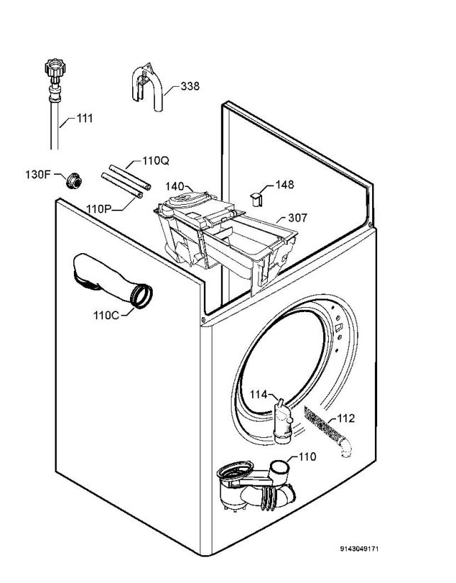 Zanussi ZWC1301 (91490402901) Washing Machine Hydraulic System Spare