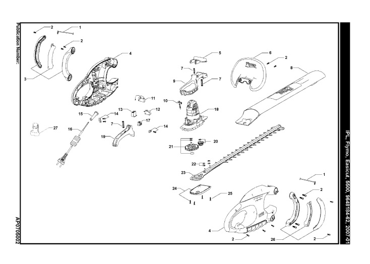 Flymo EASICUT 5500 (964818462) Hedge Trimmer PRODUCT COMPLETE Spare