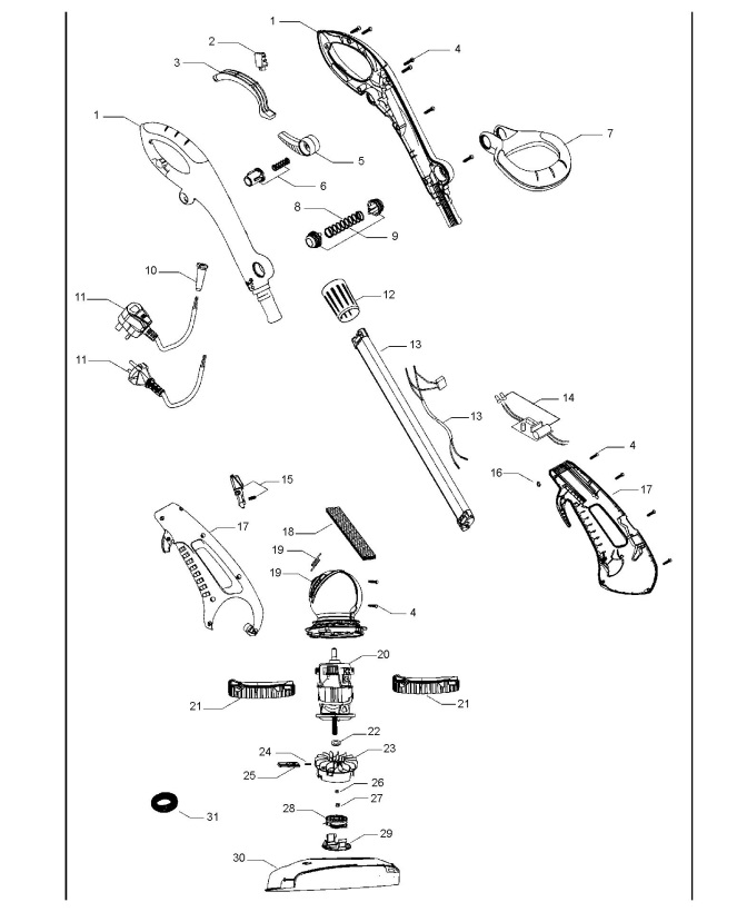 Flymo CONTOUR 600 HD (966952501) Trimmer PRODUCT COMPLETE Spare Parts