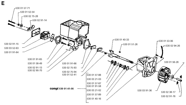 Husqvarna 132 HBV (1990-11) Garden Blower ENGINE Spare Parts Diagram