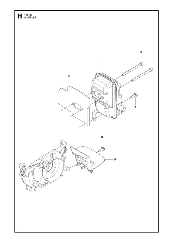 Husqvarna 143 RII (2014-09) Trimmer MUFFLER Spare Parts Diagram