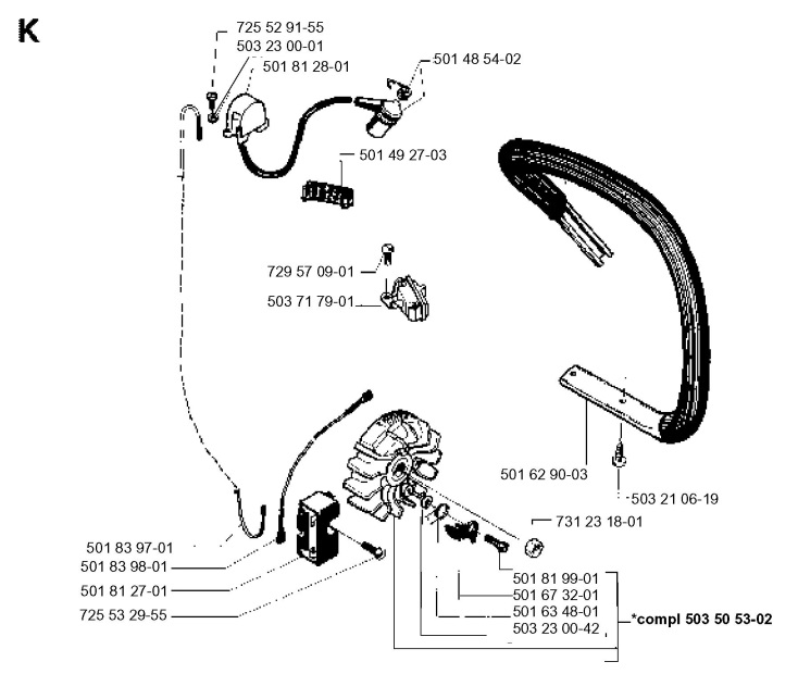 Husqvarna 246 (1995-02) Chainsaw ELECTRICAL Spare Parts Diagram