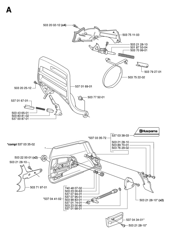 Husqvarna 390 XP (200610) Chainsaw CHAIN BRAKE & CLUTCH COVER Spare