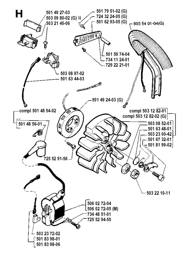 Husqvarna 262 XP (1991-03) Chainsaw ELECTRICAL Spare Parts ... microwave vent diagram 