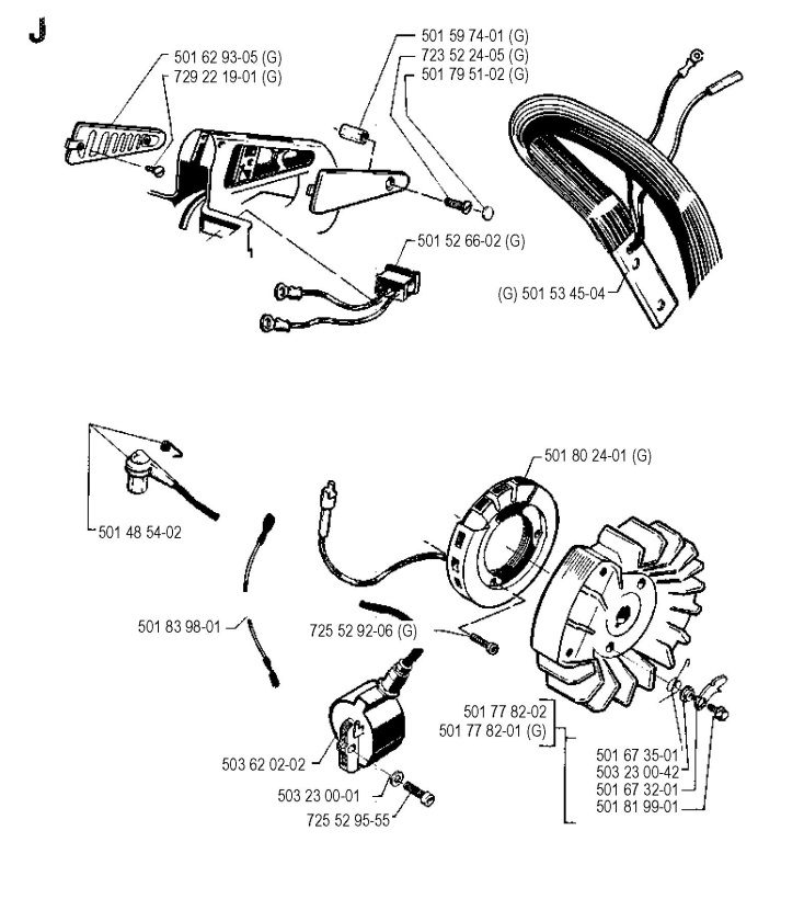 Husqvarna 268 (1990-05) Chainsaw ELECTRICAL Spare Parts ... lawn mower 1990 ignition system diagram 