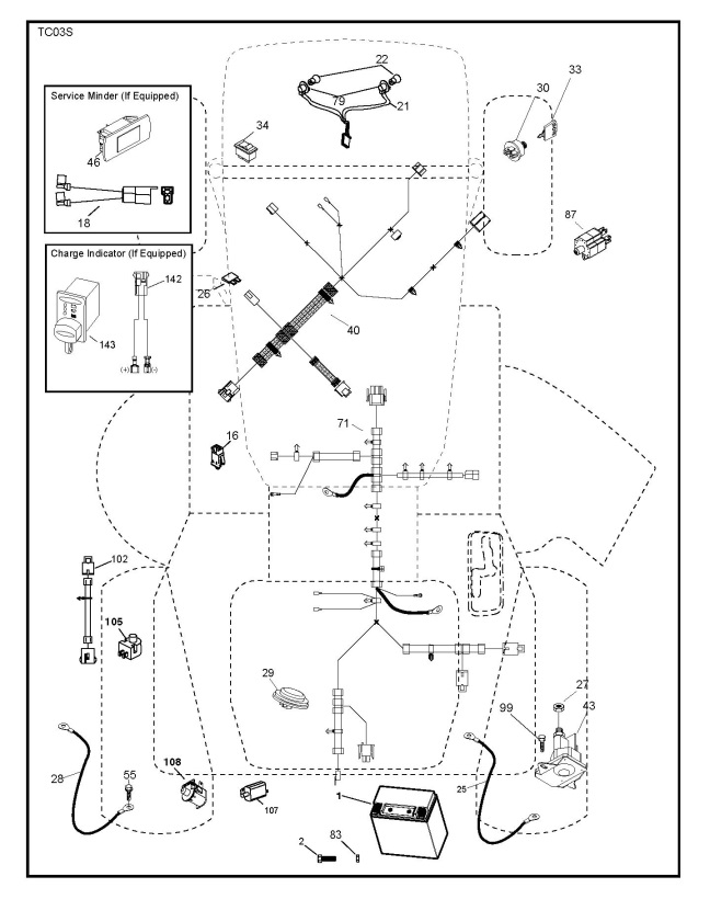 Husqvarna TC 142 (96051012500) Ride On Mower ELECTRICAL Spare Parts Diagram