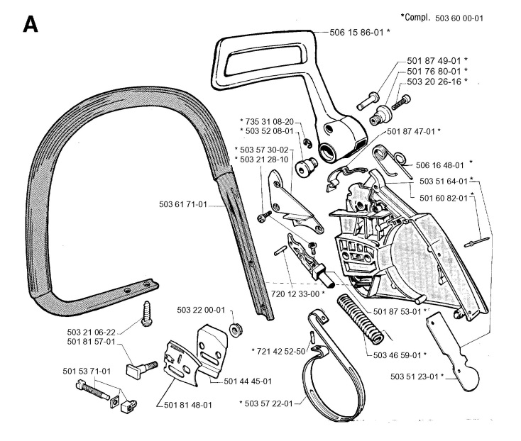 Jonsered 625 (199306) Chainsaw CHAIN BRAKE Spare Parts Diagram