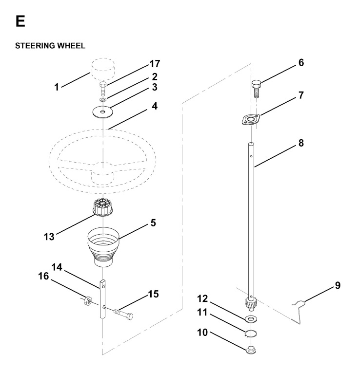 Jonsered LR 13 36 (954130013) Ride On Mower STEERING Spare Parts Diagram