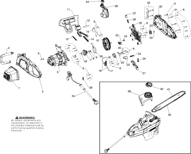 McCulloch CSE2040S (967148201) Chainsaw PRODUCT COMPLETE Spare Parts Diagram