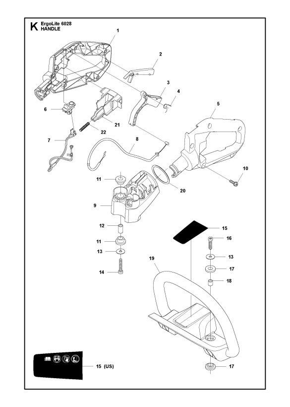 McCulloch ErgoLite 6028 (966693401) Hedge Trimmer HANDLE Spare Parts