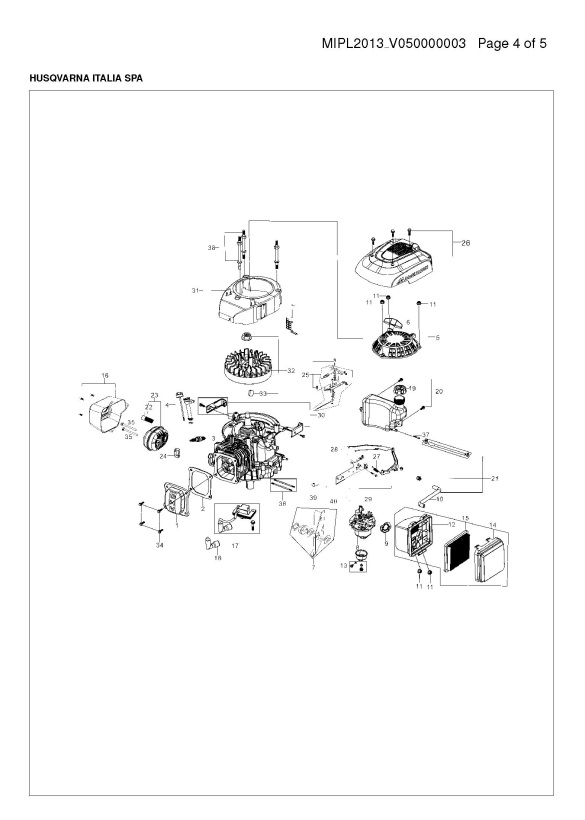 McCulloch M46140 RX (96717410103) Lawnmower ENGINE Spare Parts Diagram