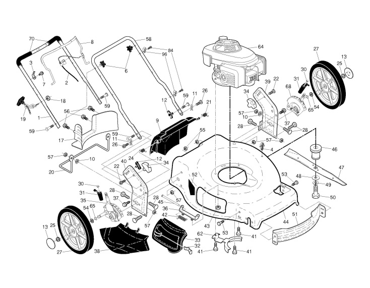 McCulloch EDITION XXL (96141023000) Lawnmower FRAME Spare Parts Diagram