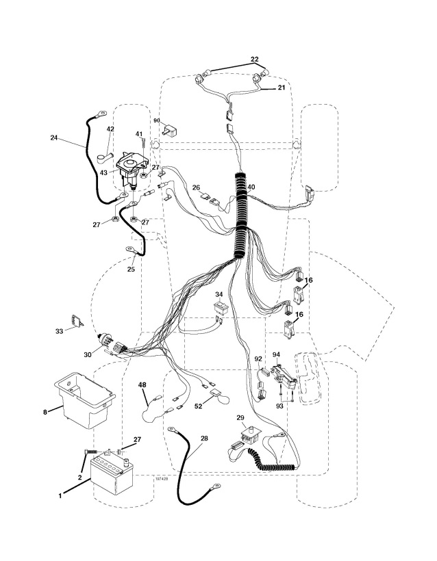 McCulloch M13597 (96011023500) Ride On Mower ELECTRICAL Spare Parts Diagram