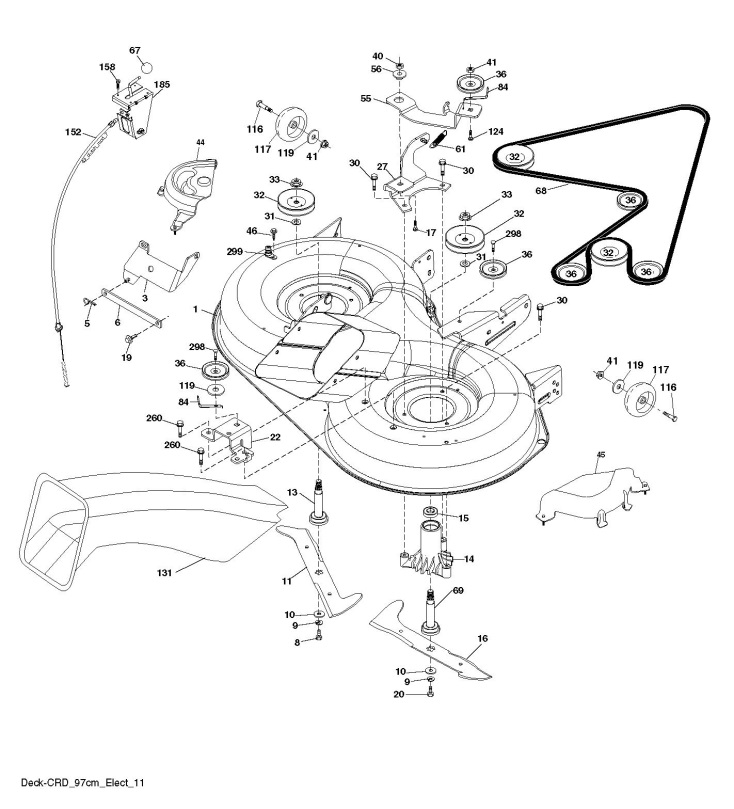 McCulloch M12597HRB (96061031401) Ride On Mower MOWER DECK / CUTTING