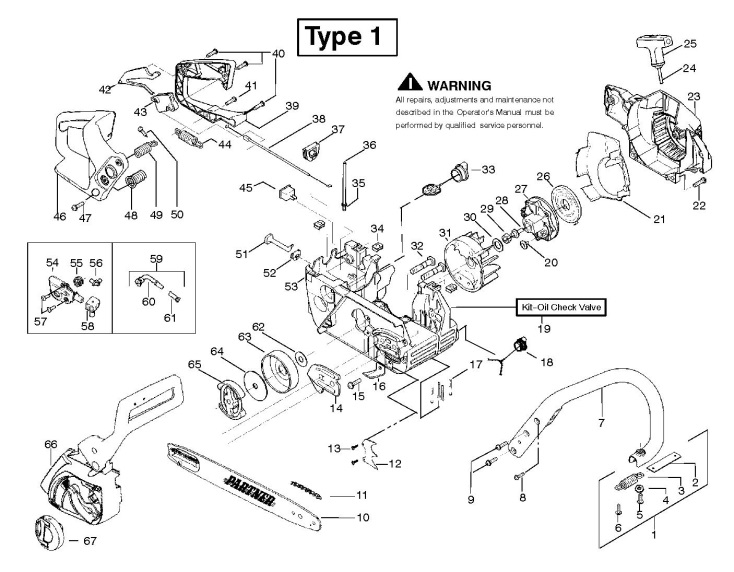 Partner 401 (952801947) Chainsaw CHASSIS & ENCLOSURES ... husqvarna 36 chainsaw wire diagram 