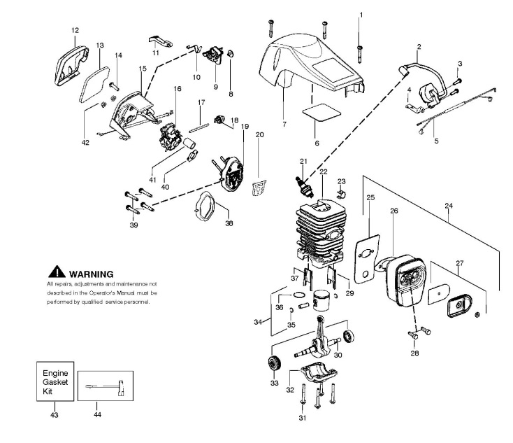 Partner P738 (952802188) Chainsaw ENGINE Spare Parts Diagram