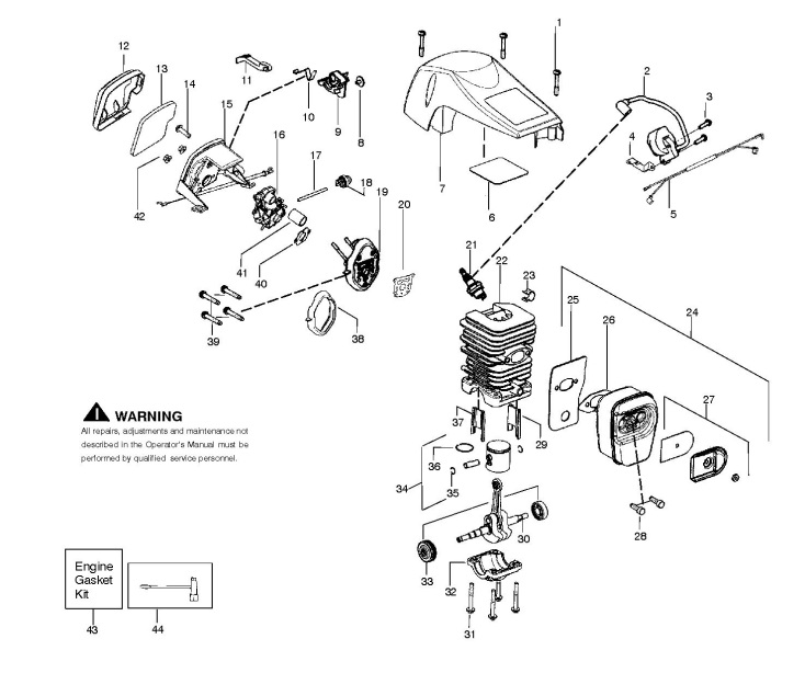 Partner P740 (952802190) Chainsaw ENGINE Spare Parts Diagram