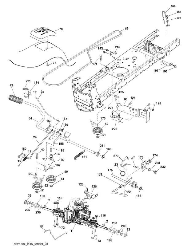 Partner P185117H (96041012503) Ride On Mower DRIVE Spare Parts Diagram