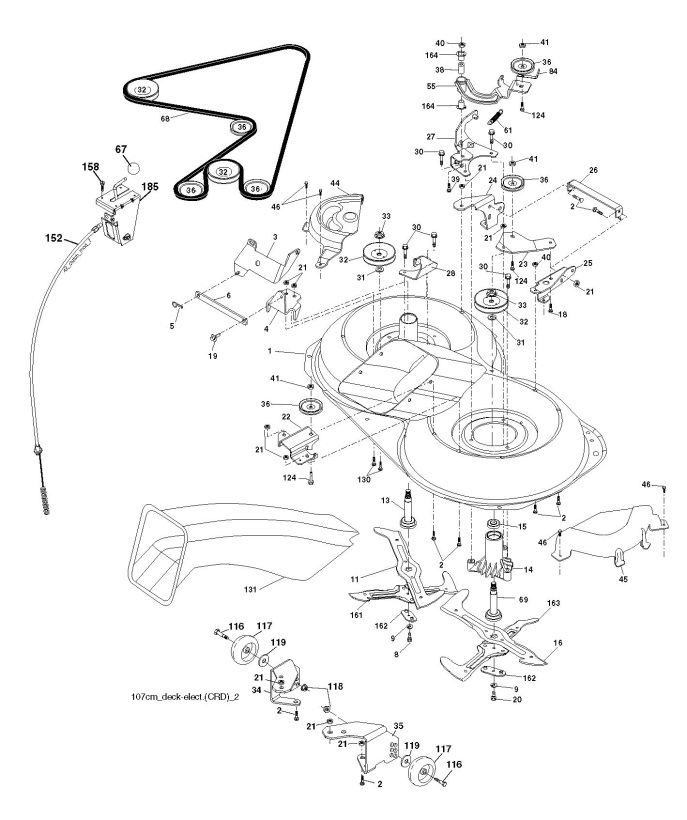 Partner P18H107RB (96061011701) Ride On Mower MOWER DECK / CUTTING DECK