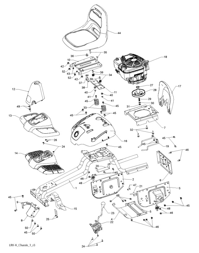 Partner P66-950SMD (96021001300) Ride On Mower CHASSIS Partner P66-950SMD (96021001300) Ride On Mower CHASSIS