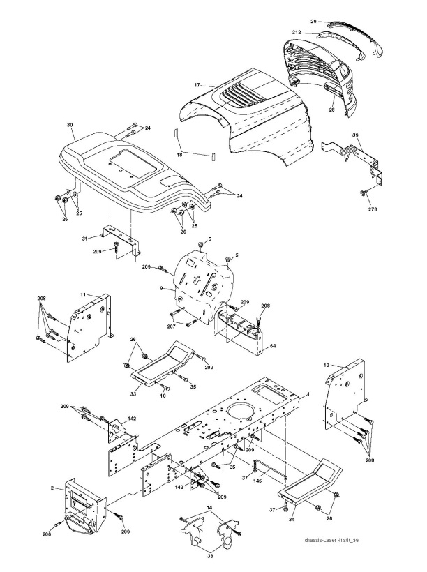 Partner P12597 (96011023903) Ride On Mower CHASSIS & ENCLOSURES Spare