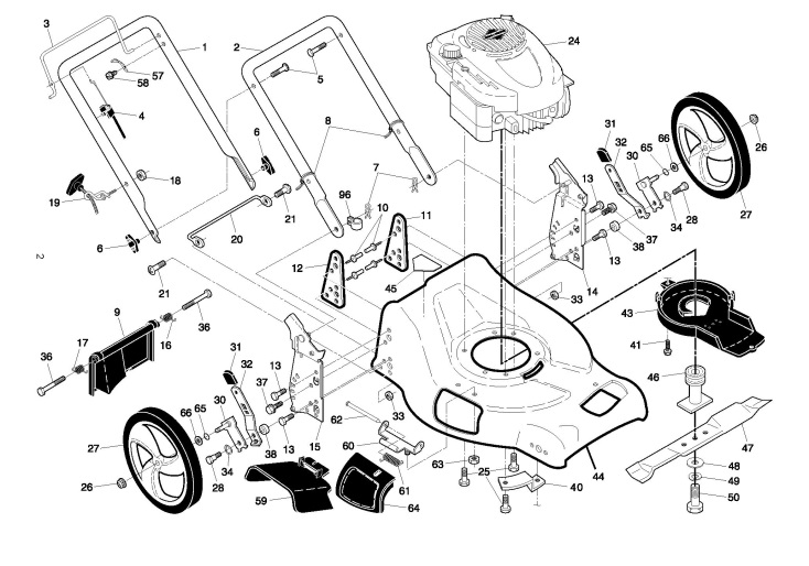 Rally REN6553D (96141008603) Lawnmower PRODUCT COMPLETE Spare Parts Diagram