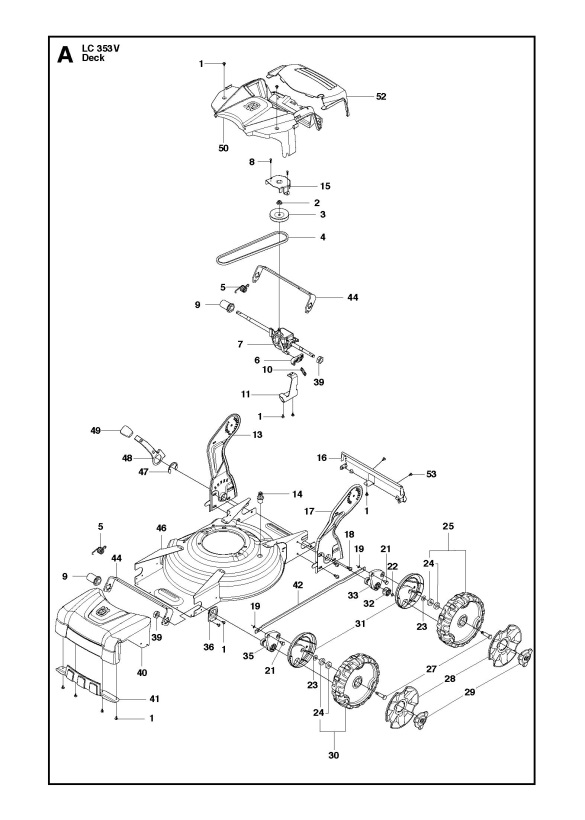 Husqvarna LC353 V (967239101) Lawnmower MOWER DECK / CUTTING DECK Spare