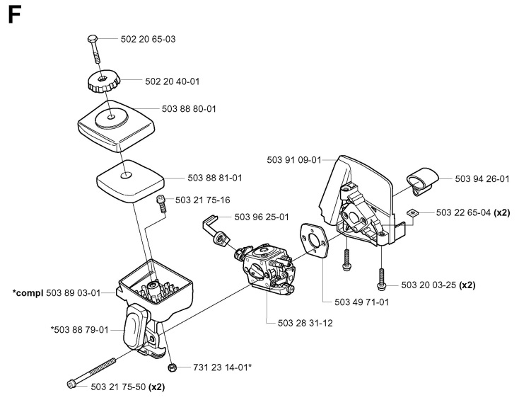 Husqvarna 325 HE3 XSERIES (200101) Hedge Trimmer CARBURETOR & AIR