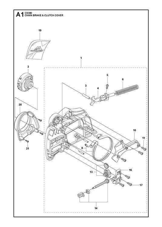 McCulloch CS340 (966631401) Chainsaw CHAIN BRAKE & CLUTCH COVER Spare