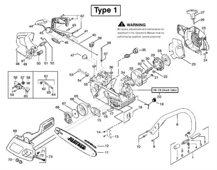 Partner 352 (952802002) Chainsaw CHASSIS FRAME Spare Parts Diagram