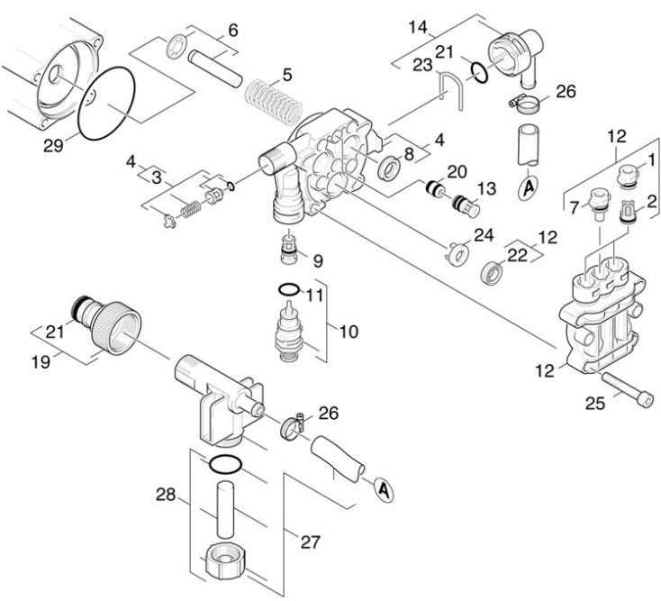 Karcher K855 HS PLUS EU (1.185110.0) Pressure Washer Cylinder head