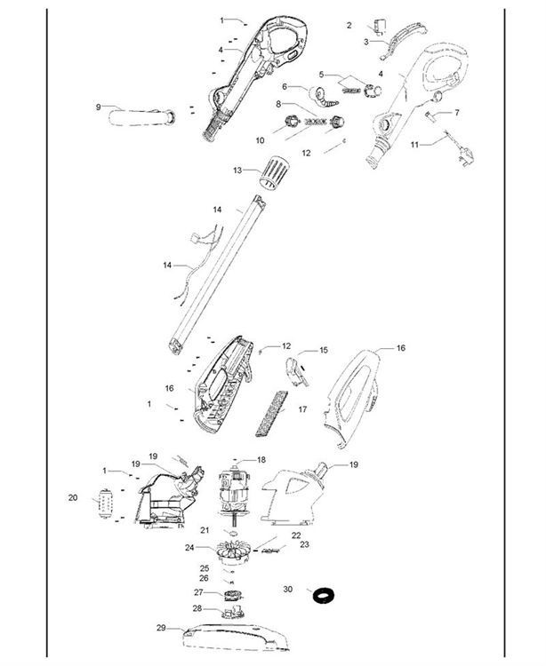 Flymo POWER TRIM 500, 700 (964859625) Trimmer PRODUCT COMPLETE Spare